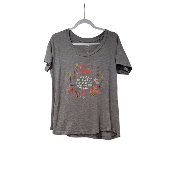 Natural Life Gray "Nature And Soul" T-shirt Sz L - Picture 1 of 5